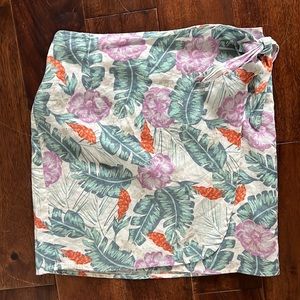 Tropical Mini Wrap Skirt